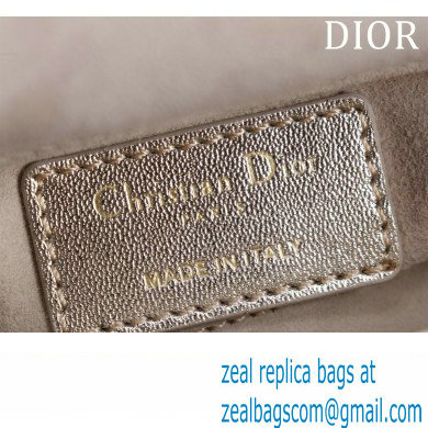 Dior Micro Lady D-Joy Bag in Metallic Calfskin with Resin Pearls