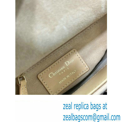 Dior Mini Lady Dior Bag in Beige Cannage Cotton with Micropearl Embroidery