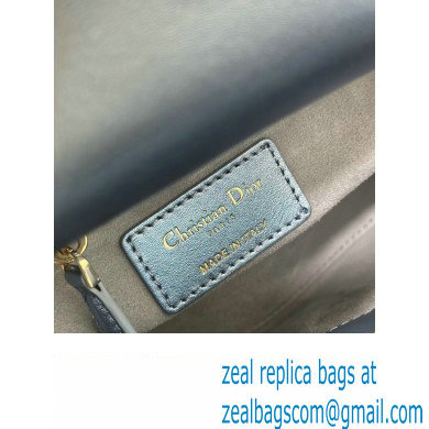 Dior Mini Lady Dior Bag in Metallic Calfskin and Satin with Celestial Blue Bead Embroidery