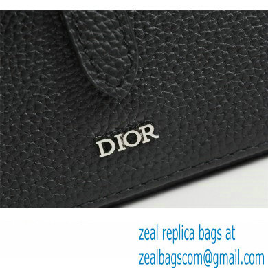 Dior Mini Saddle Messenger Bag in Black Grained Calfskin