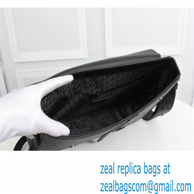 Dior Mini Saddle Messenger Bag in Black Grained Calfskin - Click Image to Close