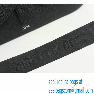 Dior Mini Saddle Messenger Bag in Black Grained Calfskin