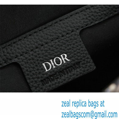 Dior Saddle A5 Pouch Bag in Beige and Black Dior Oblique Jacquard and Black Grained Calfskin