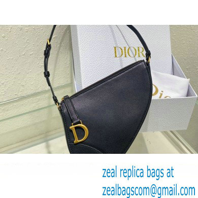 Dior Saddle Shoulder Pouch Bag in Black Goatskin 2024
