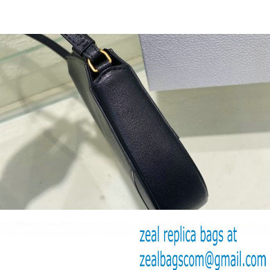 Dior Saddle Shoulder Pouch Bag in Black Goatskin 2024