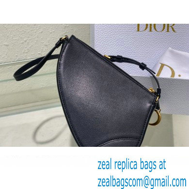 Dior Saddle Shoulder Pouch Bag in Black Goatskin 2024