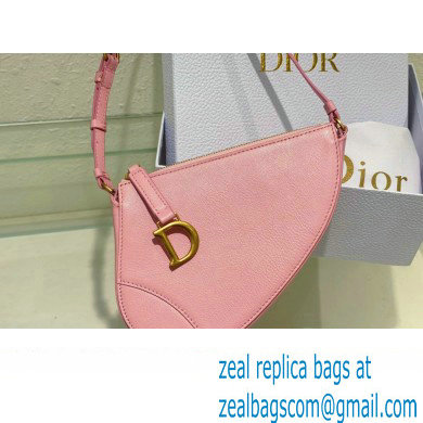 Dior Saddle Shoulder Pouch Bag in Pink Goatskin 2024
