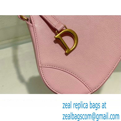 Dior Saddle Shoulder Pouch Bag in Pink Goatskin 2024