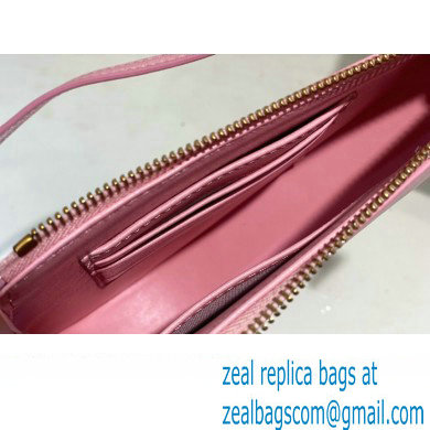 Dior Saddle Shoulder Pouch Bag in Pink Goatskin 2024