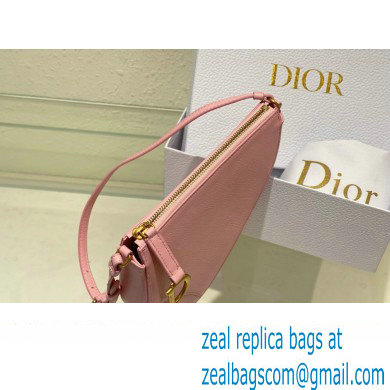 Dior Saddle Shoulder Pouch Bag in Pink Goatskin 2024