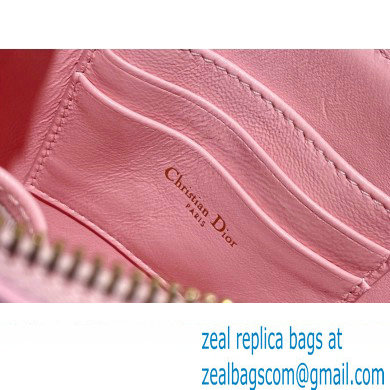 Dior Saddle Shoulder Pouch Bag in Pink Goatskin 2024
