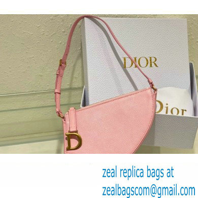 Dior Saddle Shoulder Pouch Bag in Pink Goatskin 2024