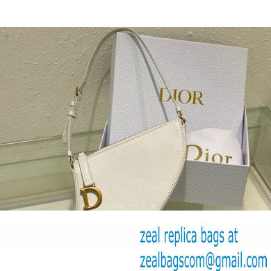 Dior Saddle Shoulder Pouch Bag in White Goatskin 2024