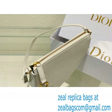 Dior Saddle Shoulder Pouch Bag in White Goatskin 2024