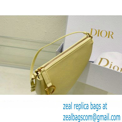 Dior Saddle Shoulder Pouch Bag in Yellow Goatskin 2024