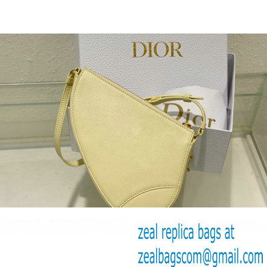 Dior Saddle Shoulder Pouch Bag in Yellow Goatskin 2024