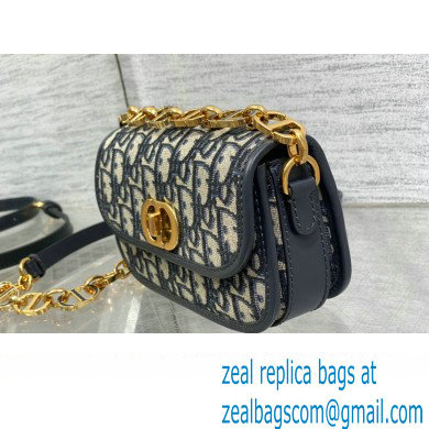 Dior Small 30 Montaigne Avenue Bag in Blue Dior Oblique Jacquard 2024