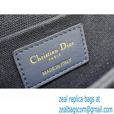 Dior Small 30 Montaigne Avenue Bag in Blue Dior Oblique Jacquard 2024