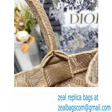 Dior Small Book Tote Bag in Beige D-Lace Butterfly Embroidery 2024