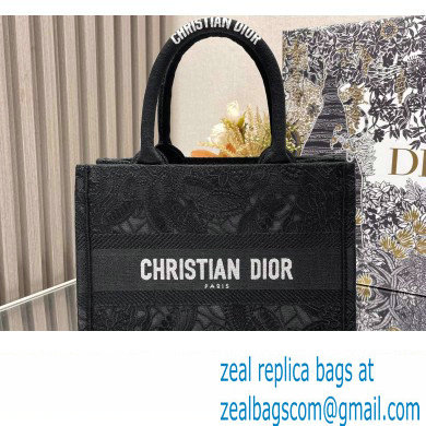 Dior Small Book Tote Bag in Black D-Lace Butterfly Embroidery 2024 - Click Image to Close