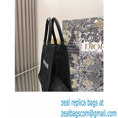 Dior Small Book Tote Bag in Black D-Lace Butterfly Embroidery 2024 - Click Image to Close