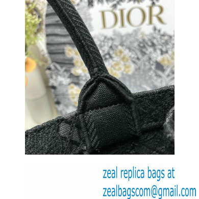 Dior Small Book Tote Bag in Black D-Lace Butterfly Embroidery with 3D Macrame Effect 2024 - Click Image to Close