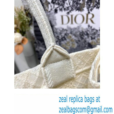 Dior Small Book Tote Bag in White D-Lace Butterfly Embroidery with 3D Macrame Effect 2024 - Click Image to Close