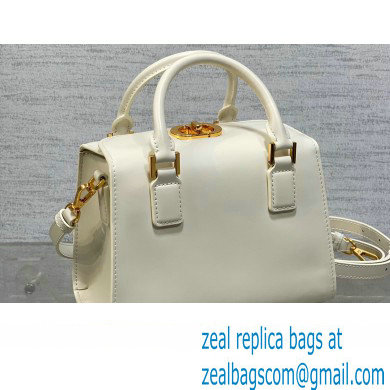 Dior Small Boston Bag in White Box Calfskin 2024 - Click Image to Close