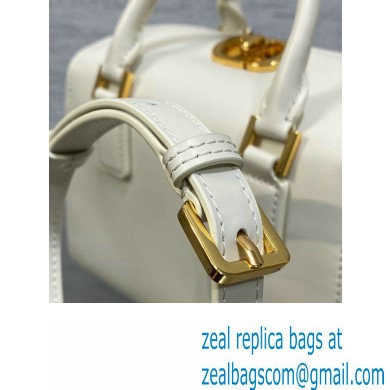 Dior Small Boston Bag in White Box Calfskin 2024 - Click Image to Close