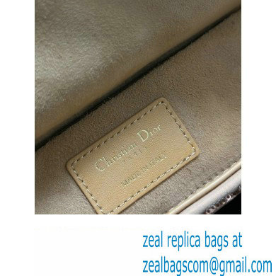 Dior Small Lady D-Joy Bag in Beige Cannage Cotton with Micropearl Embroidery