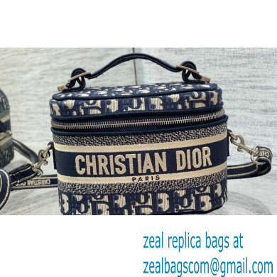 Dior Small Vanity Case Bag in Blue Dior Oblique Jacquard