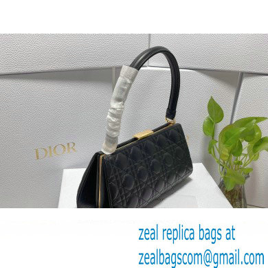 Dior Top Handle Bag in Black Cannage Lambskin 2024 - Click Image to Close