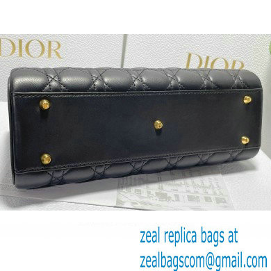 Dior Top Handle Bag in Black Cannage Lambskin 2024