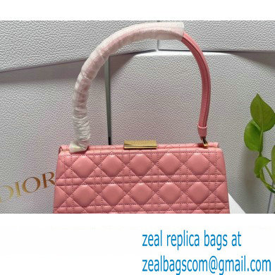 Dior Top Handle Bag in Pink Cannage Lambskin 2024 - Click Image to Close