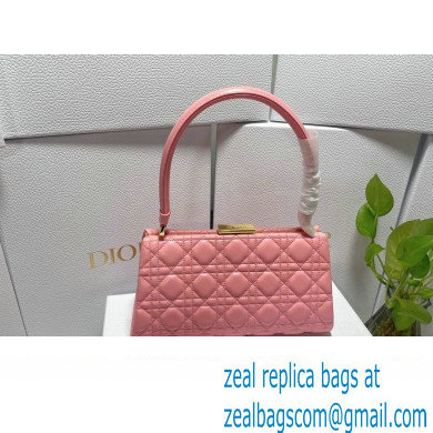 Dior Top Handle Bag in Pink Cannage Lambskin 2024