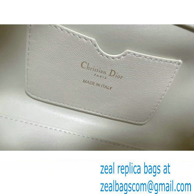 Dior Top Handle Bag in White Cannage Lambskin 2024