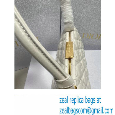 Dior Top Handle Bag in White Cannage Lambskin 2024