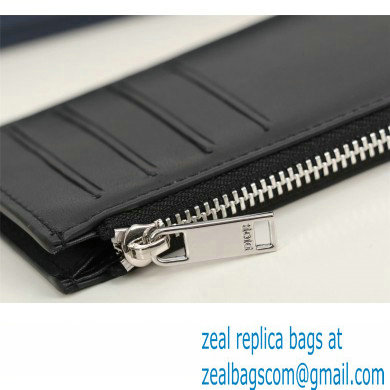 Dior Zipped Card Holder in Black CD Diamond Canvas