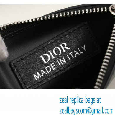 Dior Zipped Card Holder in Black CD Diamond Canvas - Click Image to Close