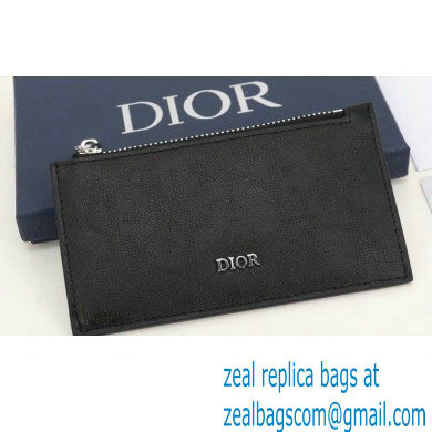 Dior Zipped Card Holder in Black Dior Oblique Galaxy Calfskin - Click Image to Close