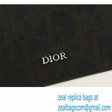 Dior Zipped Card Holder in Black Dior Oblique Galaxy Calfskin - Click Image to Close