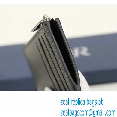 Dior Zipped Card Holder in Black Dior Oblique Galaxy Calfskin - Click Image to Close