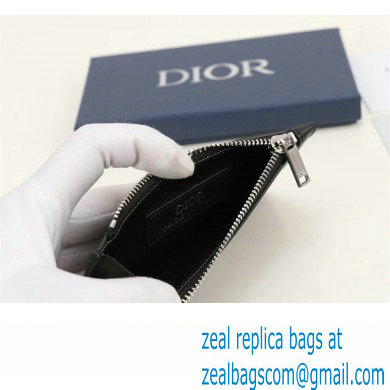 Dior Zipped Card Holder in Black Dior Oblique Galaxy Calfskin - Click Image to Close