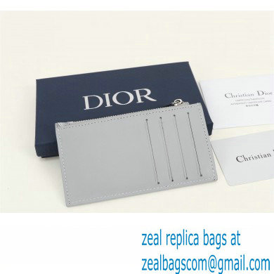 Dior Zipped Card Holder in Gray CD Diamond Canvas