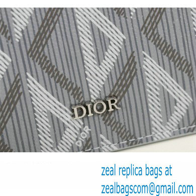 Dior Zipped Card Holder in Gray CD Diamond Canvas