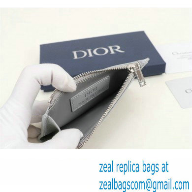 Dior Zipped Card Holder in Gray CD Diamond Canvas - Click Image to Close