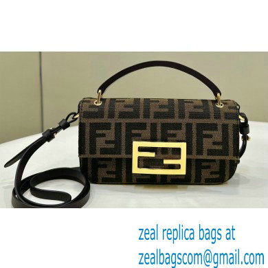 Fendi Baguette Phone Pouch Bag in Brown FF jacquard fabric 2024 - Click Image to Close