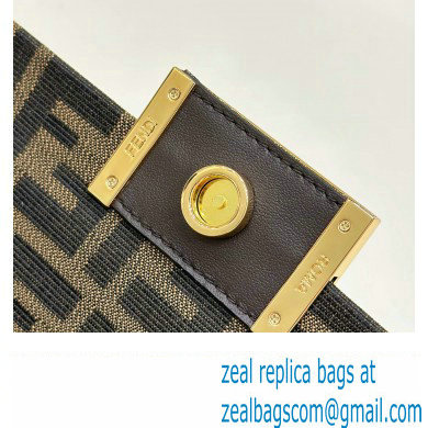 Fendi Baguette Phone Pouch Bag in Brown FF jacquard fabric 2024