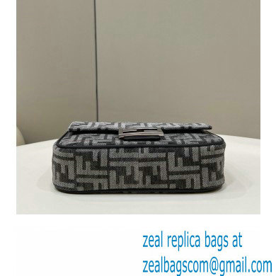 Fendi Medium Baguette Chain Midi FF tapestry fabric bag dark gray