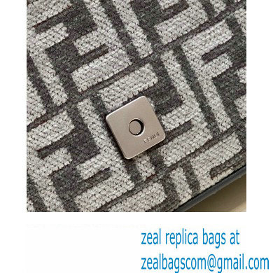 Fendi Medium Baguette Chain Midi FF tapestry fabric bag dark gray - Click Image to Close